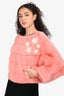Vintage Pink/White Mink Fur Star Cape Top Estimated Size XS