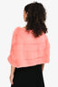 Vintage Pink/White Mink Fur Star Cape Top Estimated Size XS