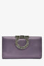 Salvatore Ferragamo Purple Satin Clutch with Chain