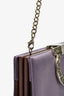Salvatore Ferragamo Purple Satin Clutch with Chain