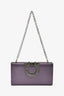 Salvatore Ferragamo Purple Satin Clutch with Chain