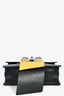 Prada Black/Yellow Leather City Calf Embellished Ribbon Chain Bag
