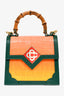 Casablanca Orange/Green Gradient Croc Embossed 'Jeanne' Mini Bag