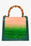 Casablanca Orange/Green Gradient Croc Embossed 'Jeanne' Mini Bag