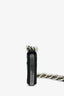 Kara Black Leather Card Holder on Chunky Chain