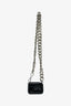 Kara Black Leather Card Holder on Chunky Chain