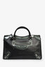 Balenciaga Black Leather '12 Nickel City' Bag with Strap