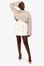 Balmain Cream Gold Buttoned Mini Skirt Size 40