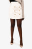 Balmain Cream Gold Buttoned Mini Skirt Size 40