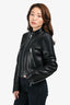 Givenchy Black Leather Moto Jacket Size 40