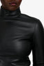Burberry Lambskin Zip Fitted Long Sleeve Mockneck Top