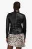 Burberry Lambskin Zip Fitted Long Sleeve Mockneck Top