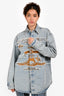 Y/Project Blue Denim Button Up 'Paris Best' Patch Shirt Size XXS