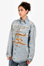 Y/Project Blue Denim Button Up 'Paris Best' Patch Shirt Size XXS