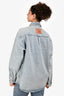 Y/Project Blue Denim Button Up 'Paris Best' Patch Shirt Size XXS
