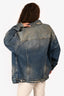 Givenchy Blue Distressed Denim Button-Up Jacket Size XS