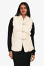 Love Token White Rabbit Fur Buckle Detail Vest Size XS