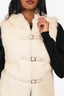 Love Token White Rabbit Fur Buckle Detail Vest Size XS