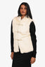 Love Token White Rabbit Fur Buckle Detail Vest Size XS