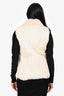 Love Token White Rabbit Fur Buckle Detail Vest Size XS