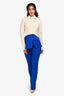 Valentino Cobalt Blue Wool Belted Trousers Size 40
