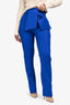 Valentino Cobalt Blue Wool Belted Trousers Size 40
