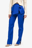 Valentino Cobalt Blue Wool Belted Trousers Size 40