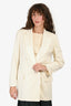 Max Mara White Wool Double Breasted Blazer Size 2
