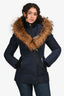 Mackage Navy Down Fur Lined Parka 'Adali-R' Jacket Size XS