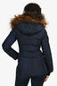 Mackage Navy Down Fur Lined Parka 'Adali-R' Jacket Size XS