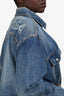 Balenciaga Blue Denim Distressed Jacket Size 48