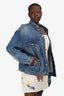 Balenciaga Blue Denim Distressed Jacket Size 48