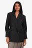Equipment Black Double Breasted Shoulder Padded Blazer Jacket Size 0