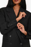 Equipment Black Double Breasted Shoulder Padded Blazer Jacket Size 0