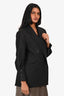 Equipment Black Double Breasted Shoulder Padded Blazer Jacket Size 0