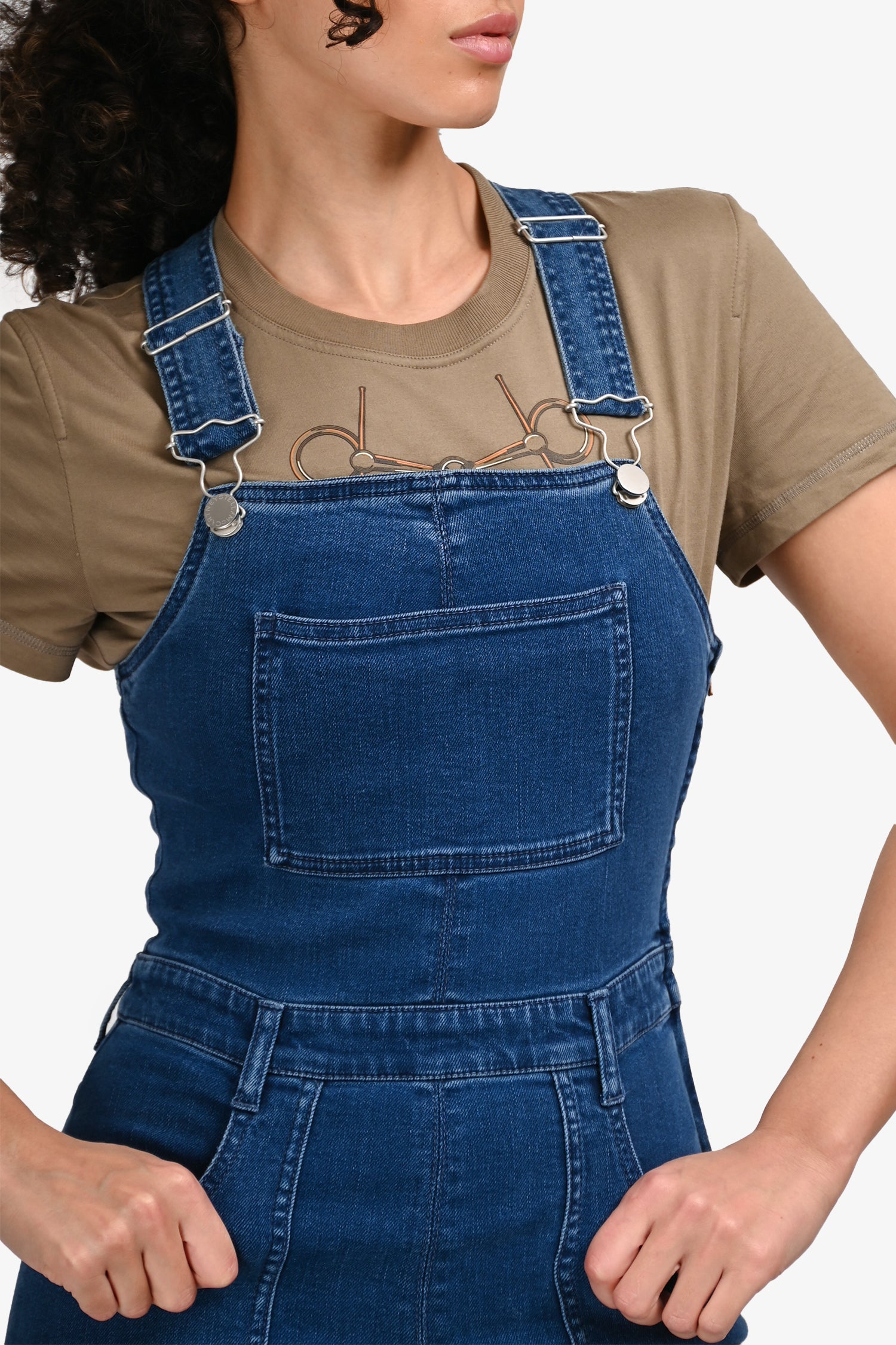 stella mccartneyオーガニックコットンデニムオールインワン36 Stella McCartney Blue Denim Overall Jumpsuit Size 36 – Mine & Yours