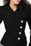 Balmain Black Wool Gold Button Cropped Blazer Size 36