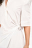 Off-White Cotton Shoulder Padded Silver Ring Dress Size 42