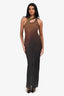 Ottolinger Green/Brown Gradient Sheer Sleeveless Maxi Dress Size XS