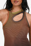 Ottolinger Green/Brown Gradient Sheer Sleeveless Maxi Dress Size XS