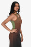 Ottolinger Green/Brown Gradient Sheer Sleeveless Maxi Dress Size XS