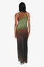Ottolinger Green/Brown Gradient Sheer Sleeveless Maxi Dress Size XS