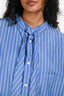 Balenciaga Blue Cotton Pinstripe Shirt Size 36
