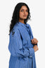 Balenciaga Blue Cotton Pinstripe Shirt Size 36