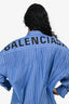 Balenciaga Blue Cotton Pinstripe Shirt Size 36