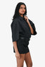 Alexander Wang Black Cotton Leather Belted Dress Size 0