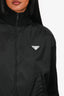 Prada Black Nylon/Knit Logo Plaque Lightweight Jacket Size 38