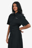 Off-White Black Short Sleeve Button Down Maxi Dress Size 38