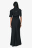 Off-White Black Short Sleeve Button Down Maxi Dress Size 38