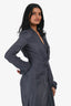 Rick Owens 2021 Grey Long Sleeve Wrap Dress Size 4